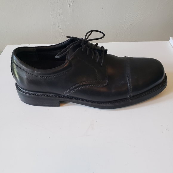 Hunters Bay Black Cap Toe oxford Derby Leather Men's Dress Shoes  Stylish - Picture 8 of 10